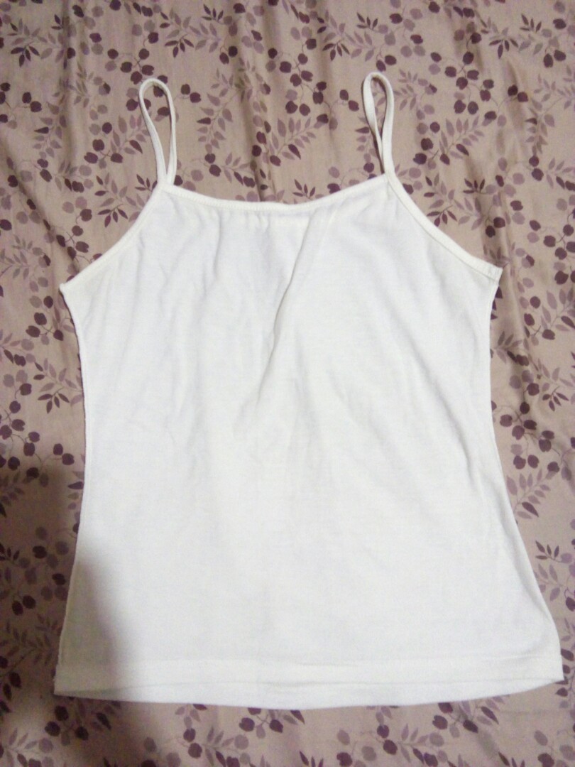 white spaghetti strap