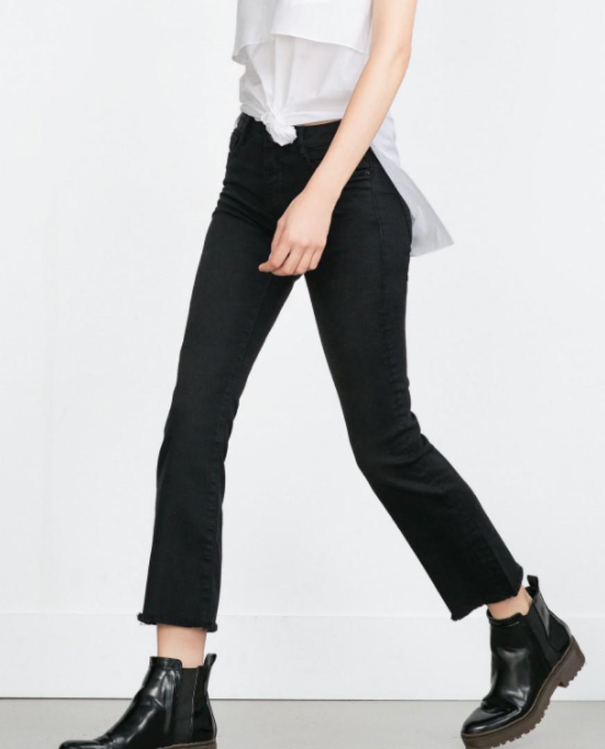 jeans cropped flare zara