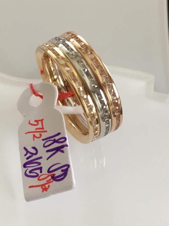 18k Saudi Gold Ring Tri Color On Carousell