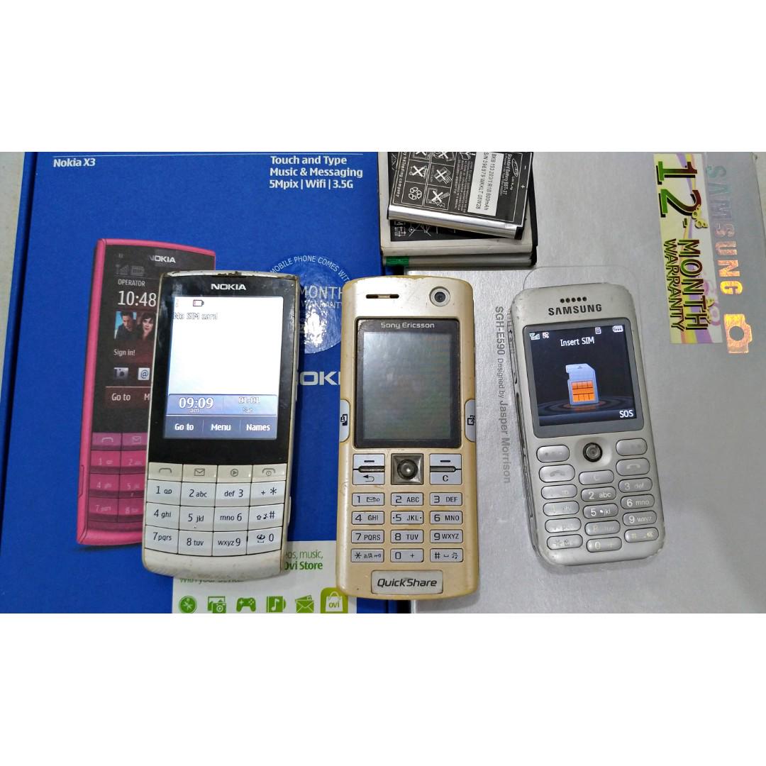 used nokia x3 02 samsung sgh e590 sony ericsson k608i