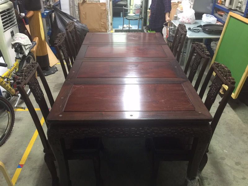 Antique Chinese dining table and chair, Furniture & Home Living