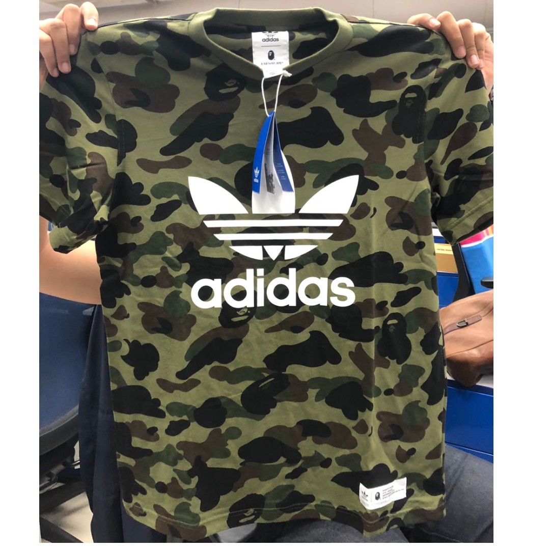 bape x adidas adicolor tee raw red