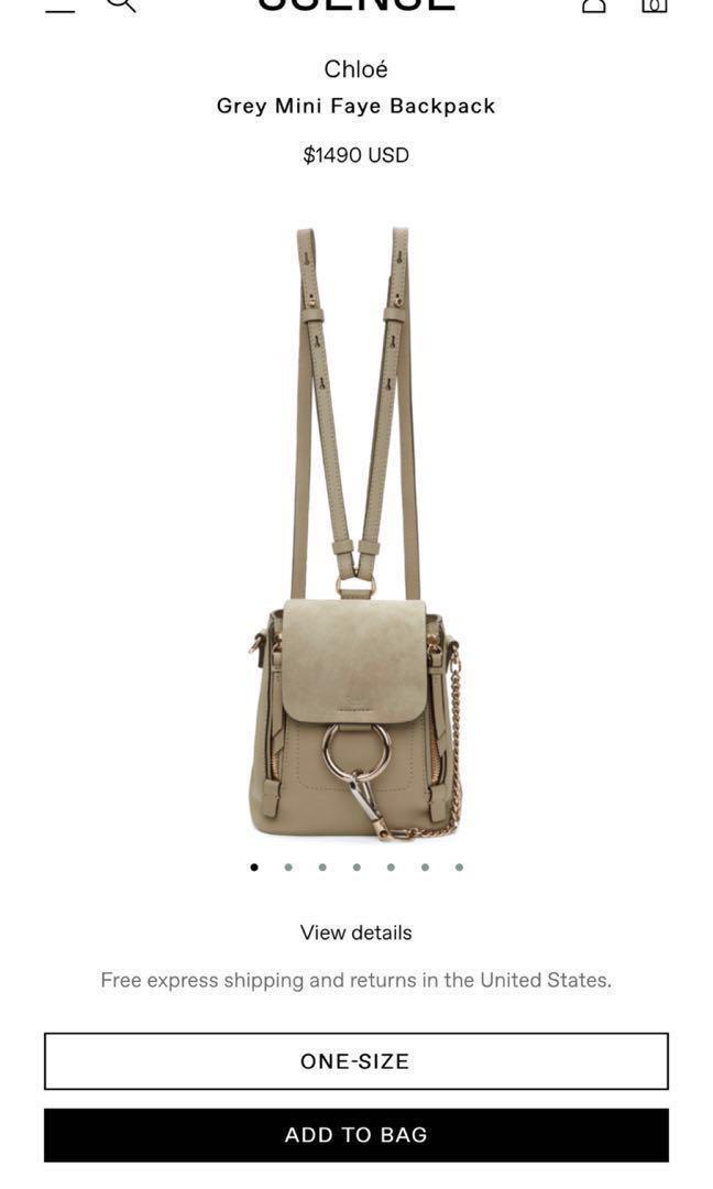 Chloe sales backpack grey
