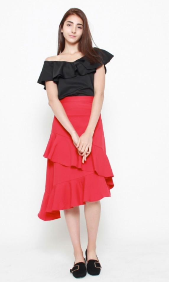ruffle skirt with crop top