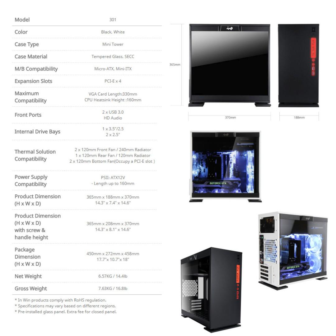 CASING INWIN301 Inwin 301 Mini Tower Desktop Chassis MATX, Computers ...