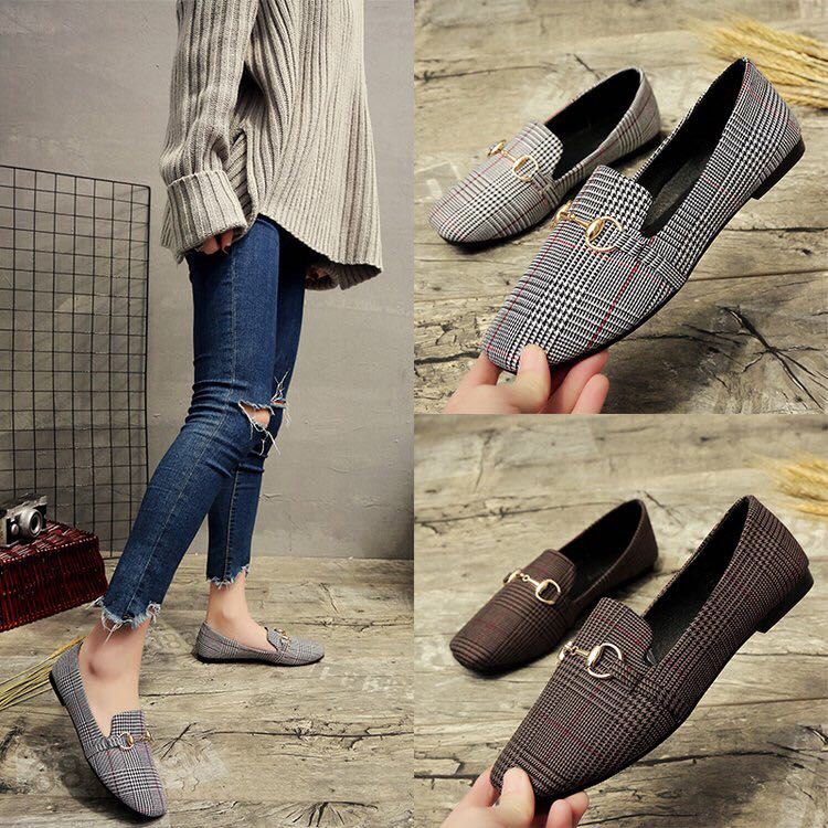checkered loafers