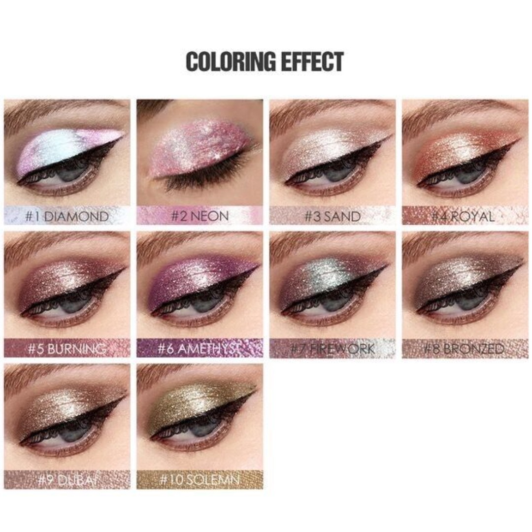 Focallure Glitter Glow Liquid Eyeshadow Kesehatan Kecantikan Rias Wajah Di Carousell