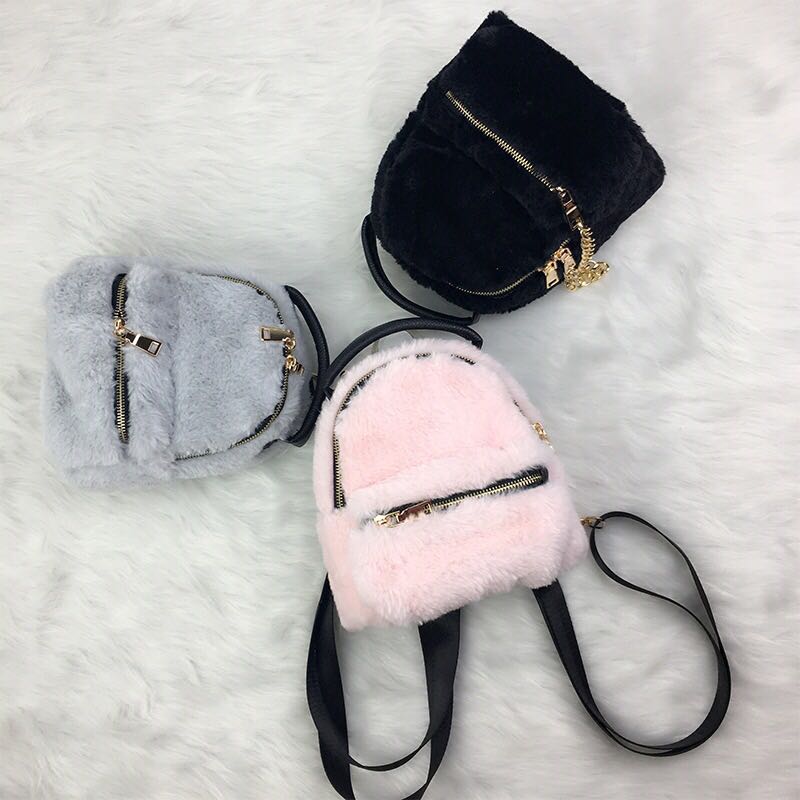 furry mini backpack