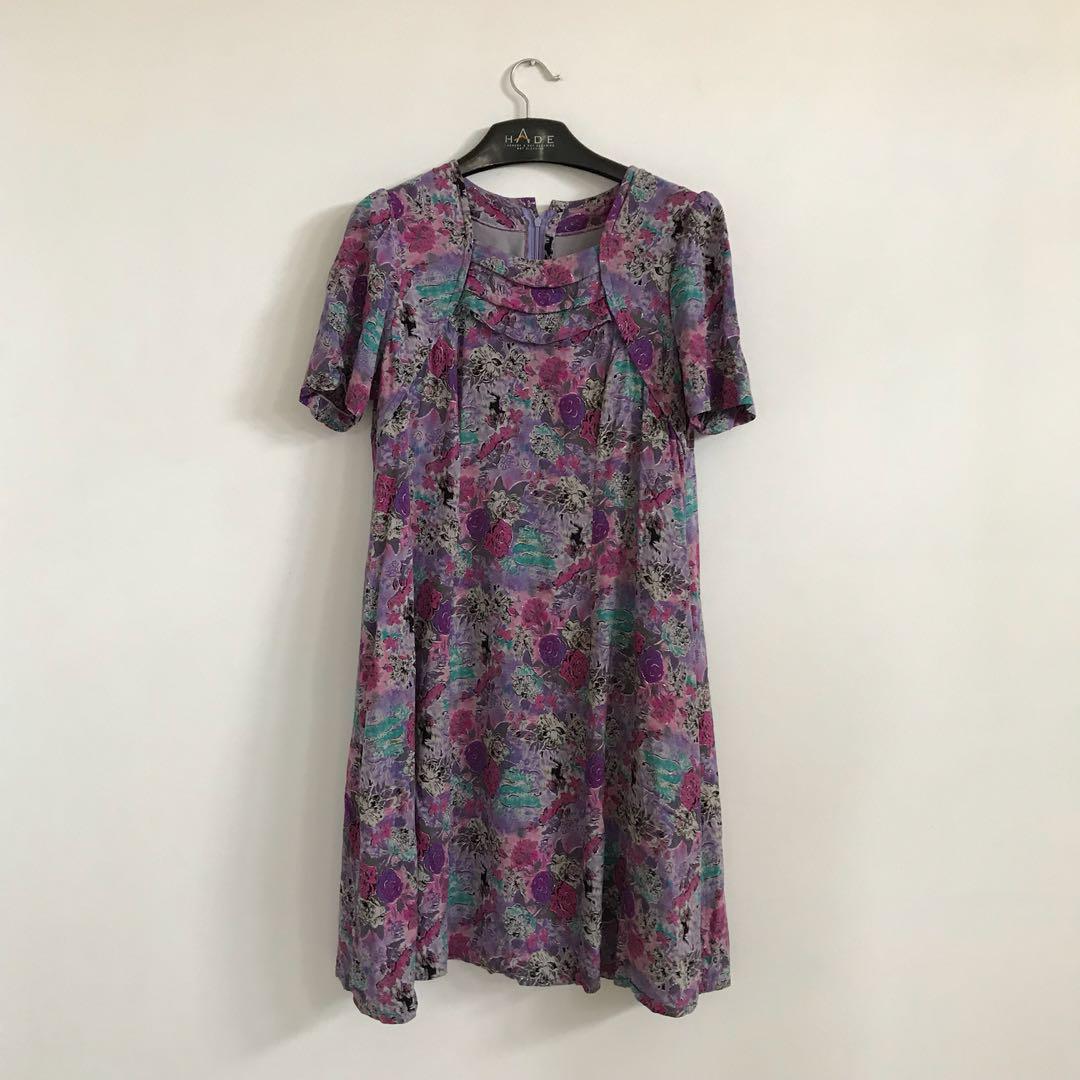 Gaun pesta orang tua size L to XL dress orang tua dress big size