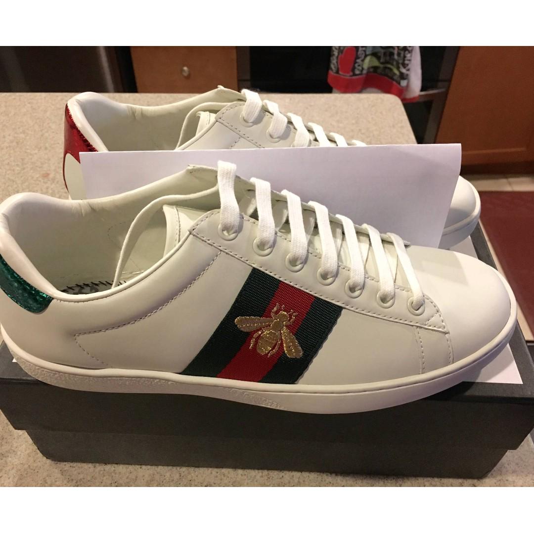 gucci shoes bee white