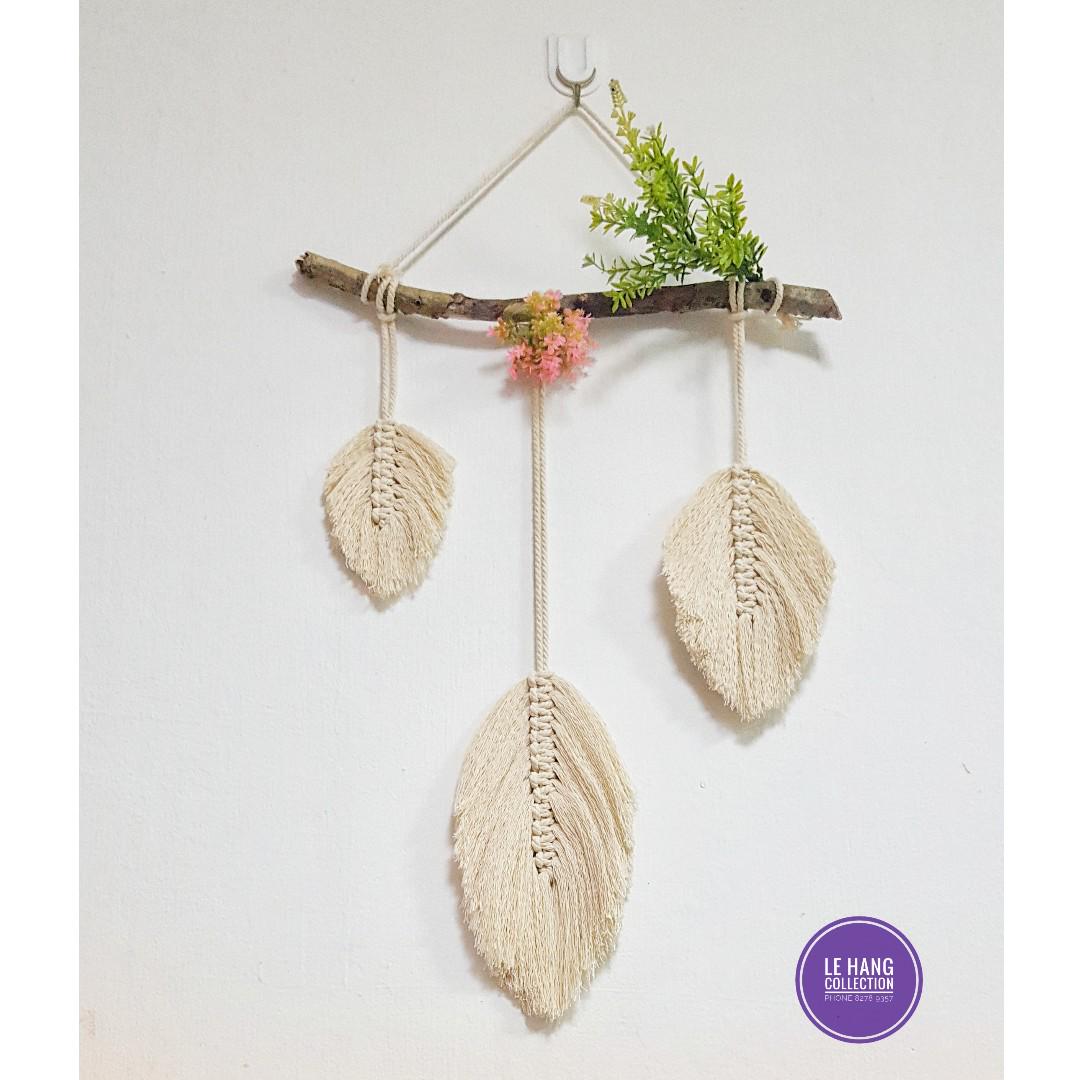 Lovely Handmade Macrame Feather Wall Hanging Design Craft