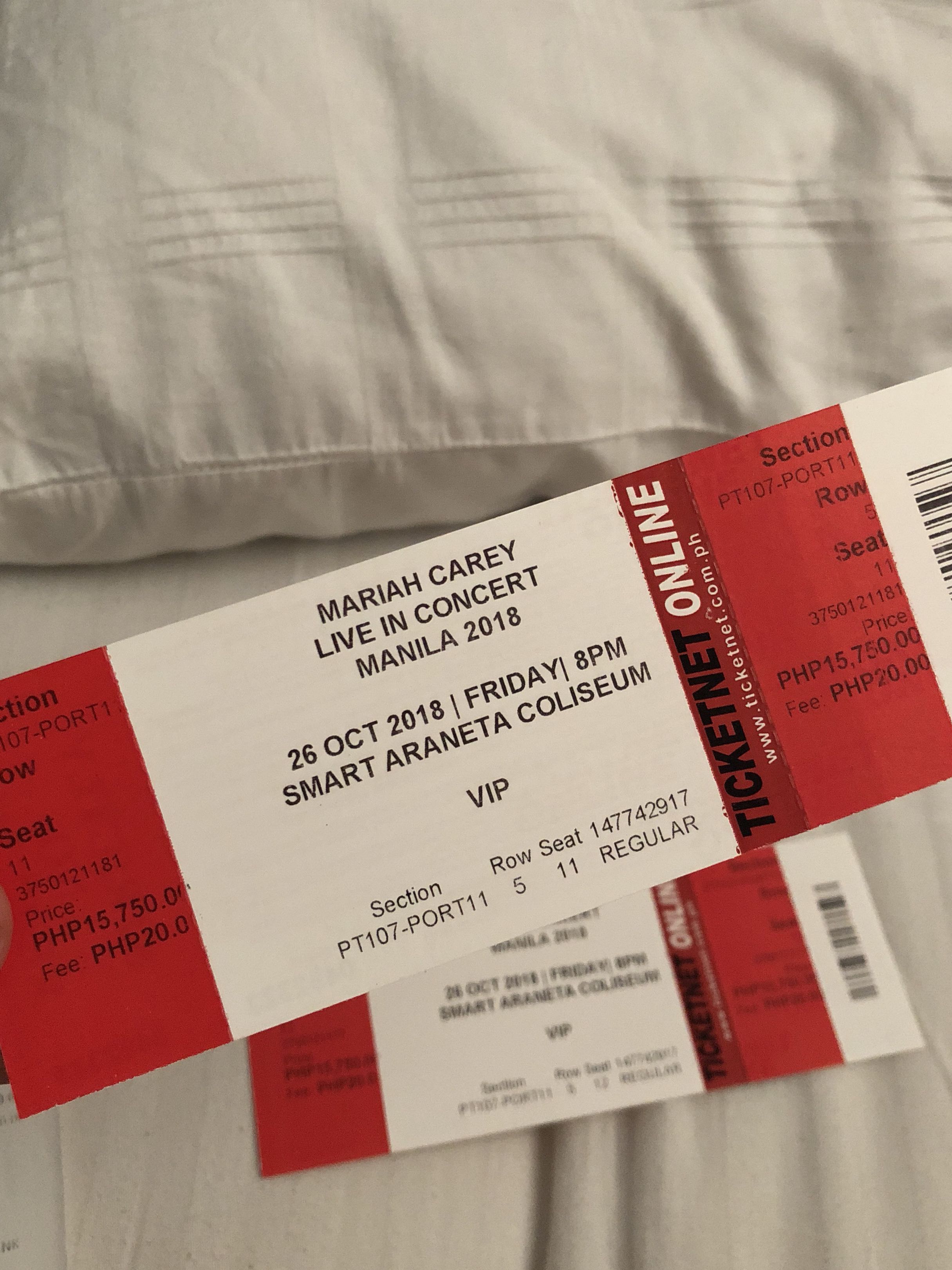 Mariah Carey Concert ticket, Tickets & Vouchers, Event Tickets on Carousell