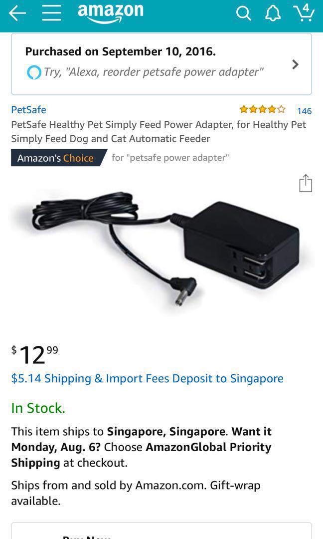 Petsafe healthy pet simply feed power adapter online