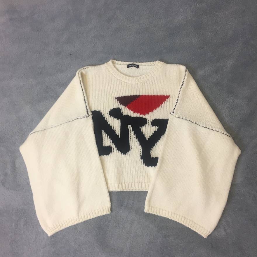 Raf Simons NY Sweater White, Men's Fashion, Coats, Jackets and 