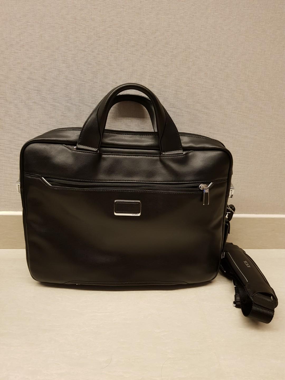 Tumi Sawyer brief full leather laptop bag Men s Fashion Bags