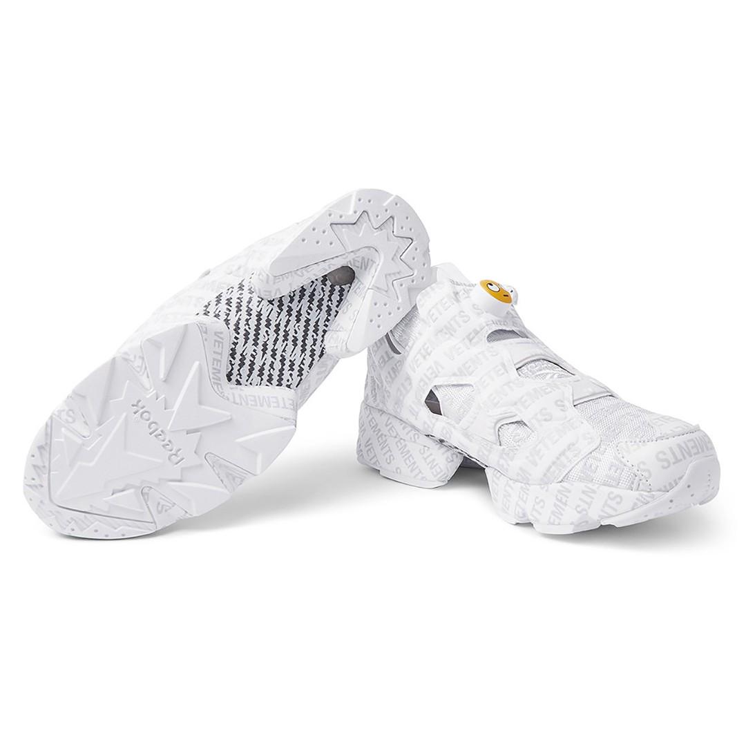 Vetements x Reebok InstaPump Fury Emoji Sneakers Mr.Porter Exclusive Grey White US12 13