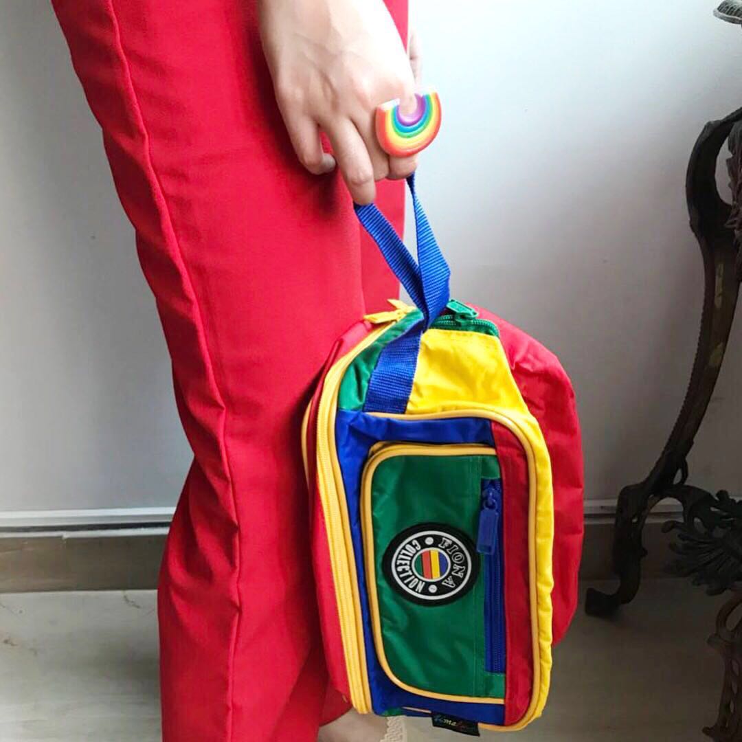 primary color block backpack