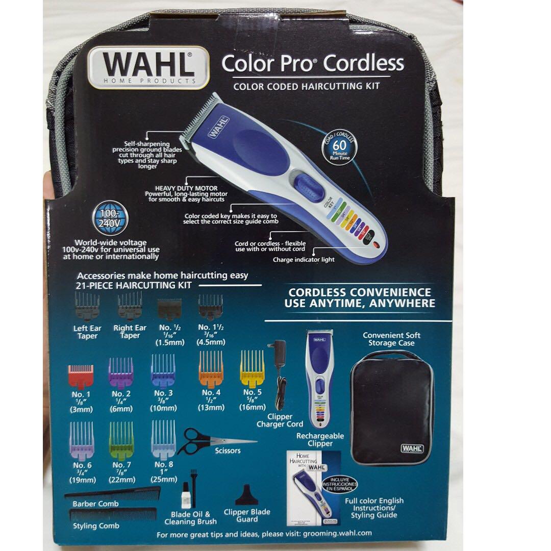 Wahl Clipper Color Pro Cordless Rechargeable Hair Clippers, Hair