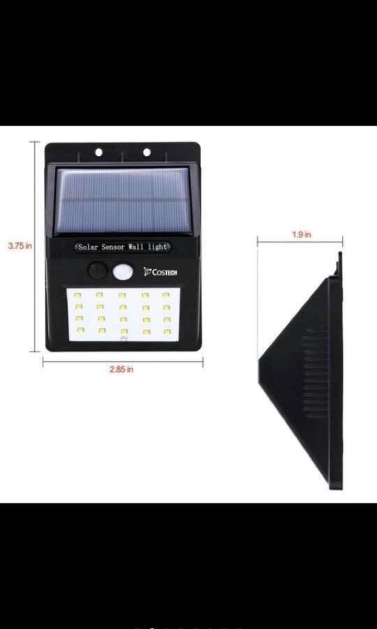20-LED Solar Powered PIR Motion Sensor Security Wall (Category: Security Systems & CCTV Cameras) located in Quezon City. Submitted by tinskizarsari (Listing ID 183687905, Image 3). Description: 300php ☺️ 20-LED Solar Powered PIR Motion Sensor Security Wall Garden Light Lamp Outdoor Put the LED light where expose to the sunshine, sensor panel should be placed outward. Using a small needle or supplied key pin to activate the switch, and the light w