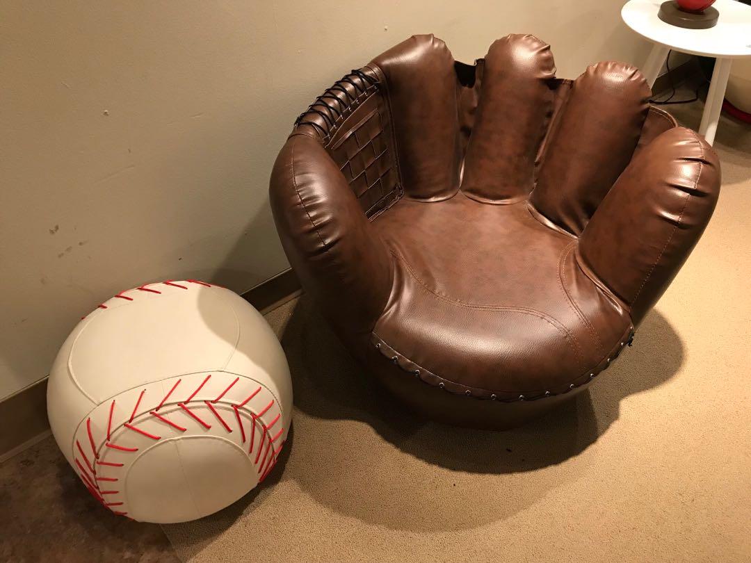 Baseball chair 2025 and ottoman set