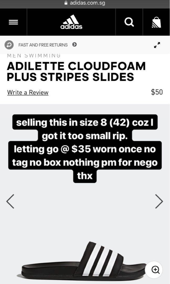 ADILETTE CLOUDFOAM PLUS STRIPES SLIDES