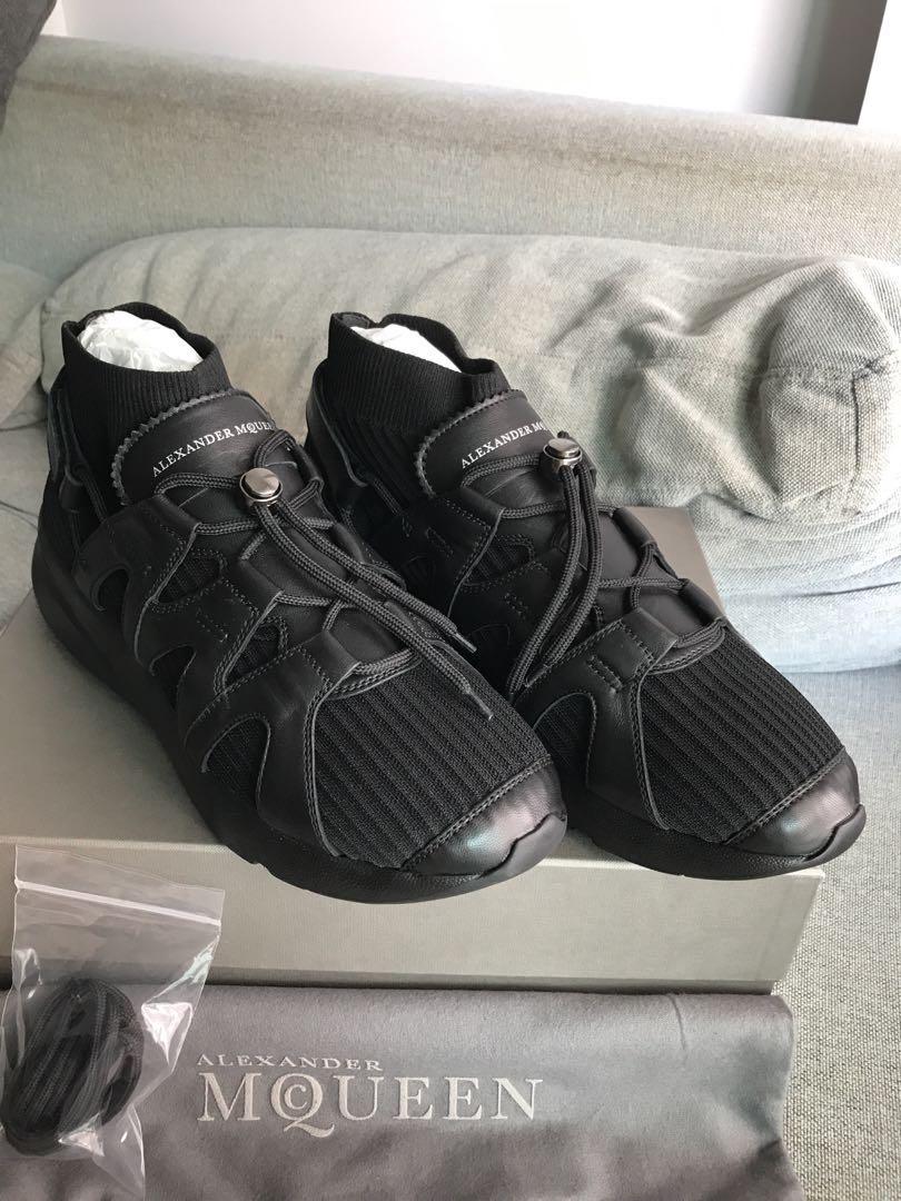 Alexander McQueen black knit sock runner, Men's Fashion, Footwear, Shoes on Carousell