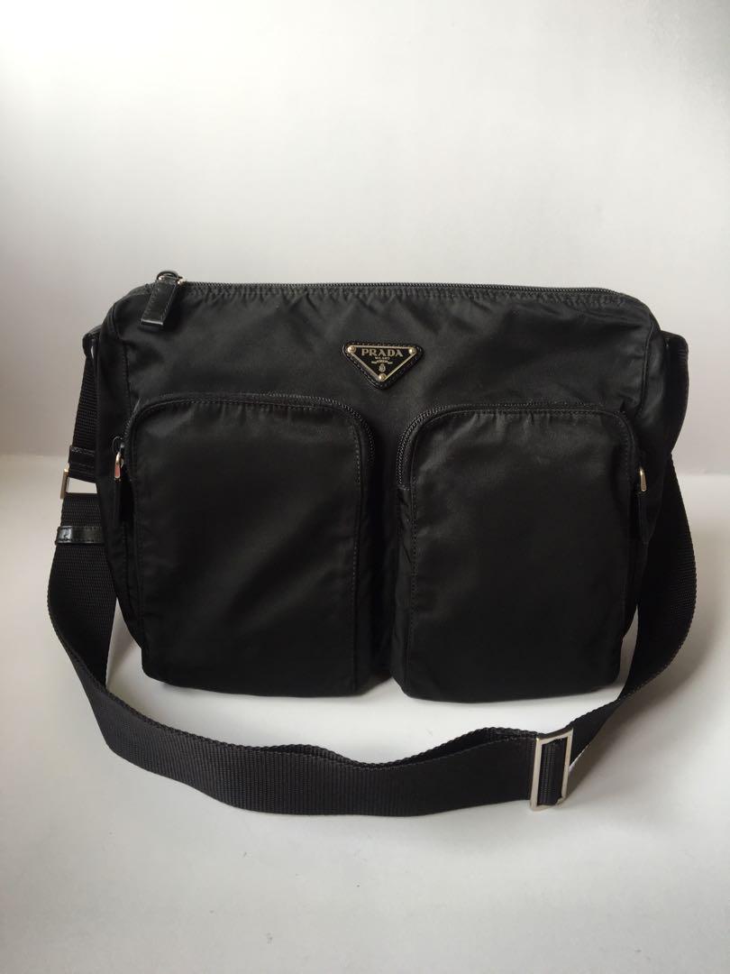 prada vela nylon messenger bag