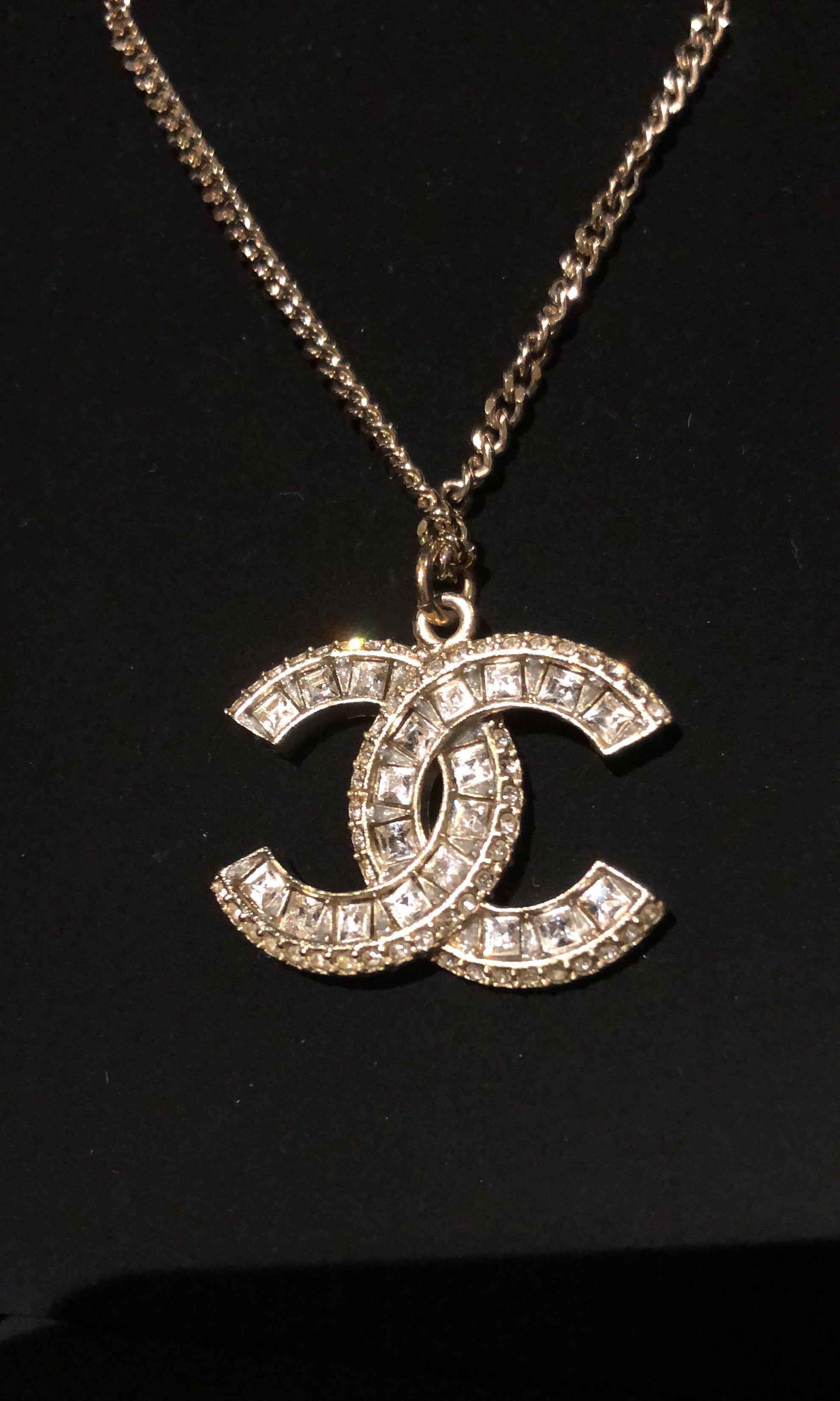 Chanel Timeless CC Necklace Crystal in SilverTone Metal with SilverTone   US