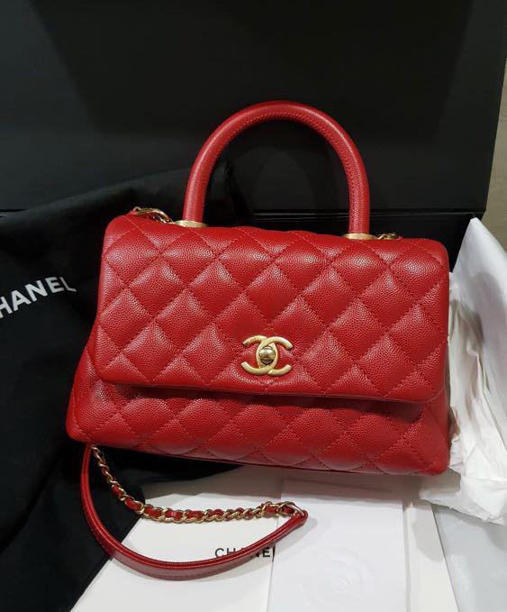 Chanel COCO mini red with GHW, Luxury, Bags & Wallets on Carousell