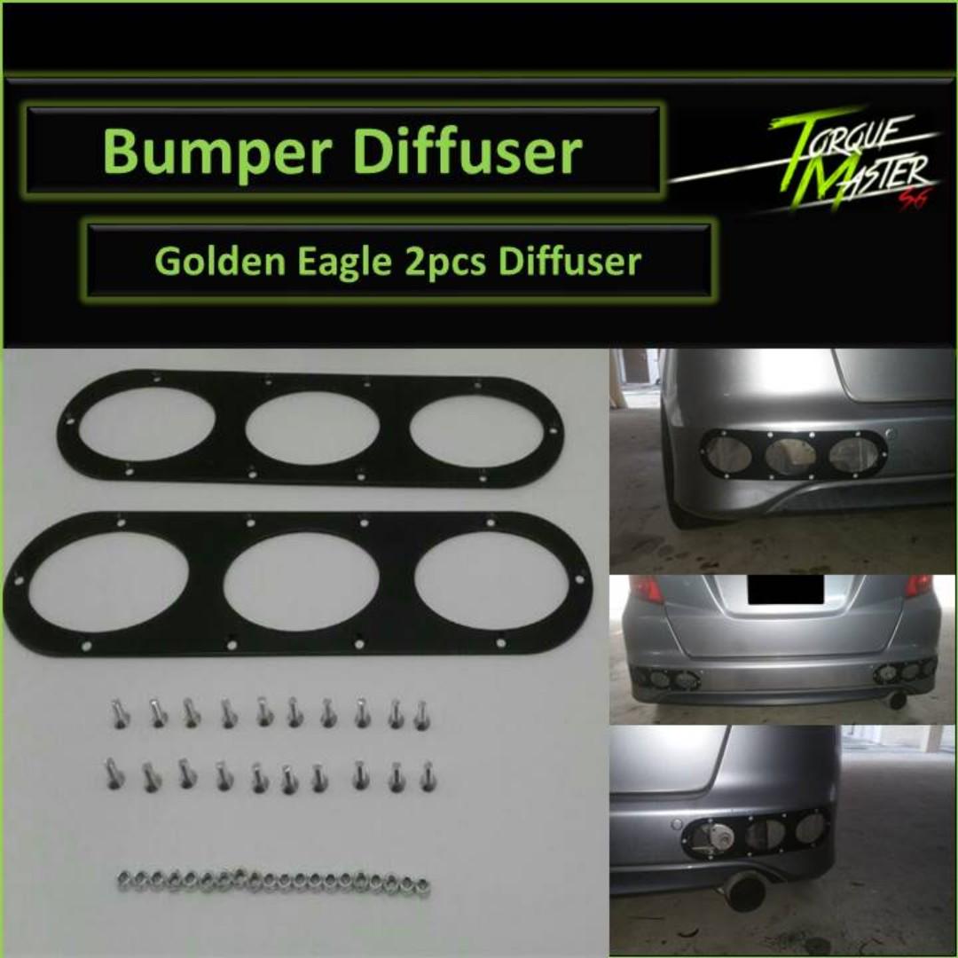 Golden Eagle 2pcs Diffuser Rear Bumper Hole Car Accessories