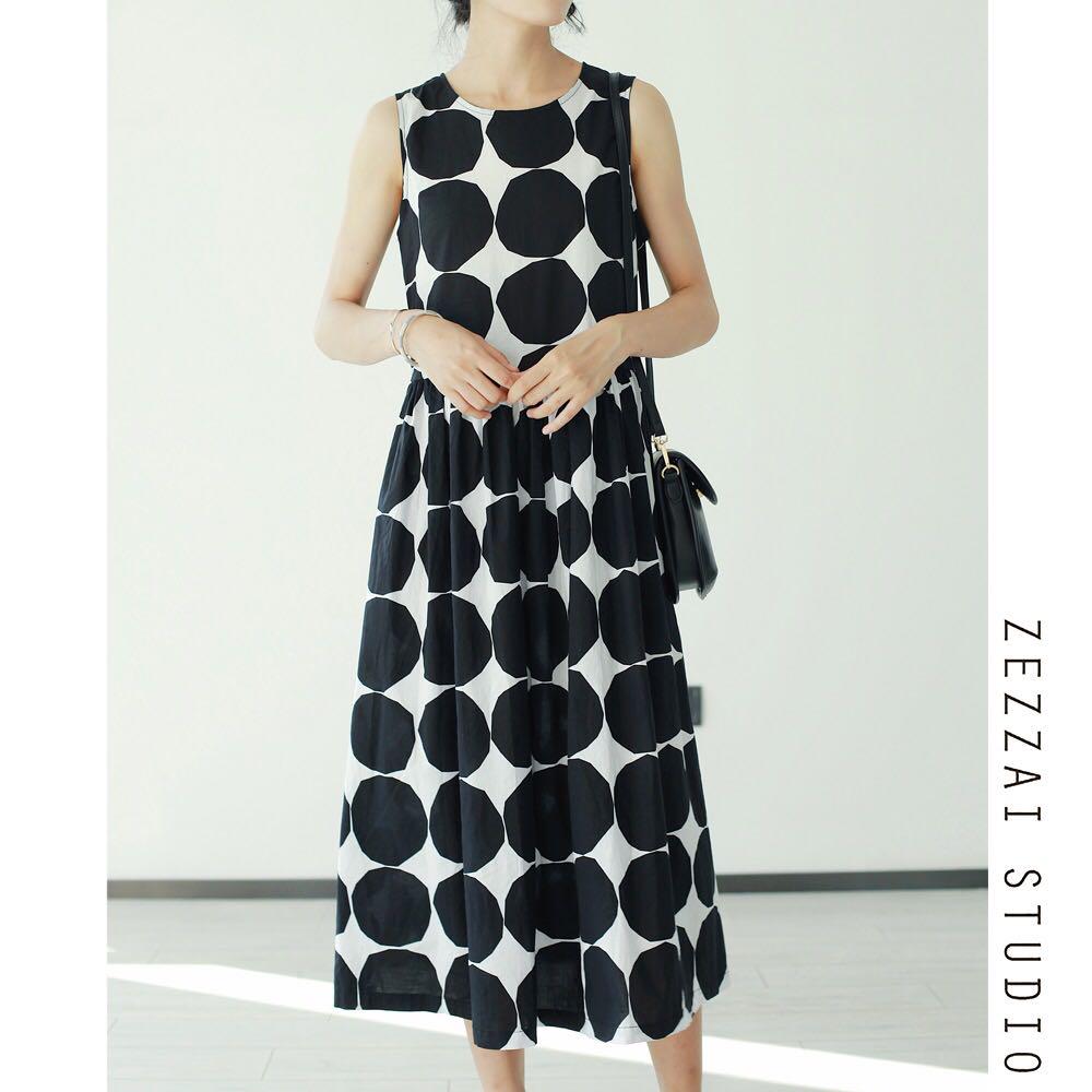 Marimekko Japanese Style Big Dots Dress Women S Fashion Clothes
