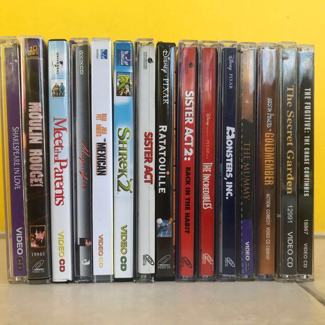 Original VCDs (Category: CDs & DVDs) located in Samal. Submitted by maximize.that.stuff (Listing ID 167082805, Image 3). Description: All original pre-loved VCDs - 100% working - VCD in excellent condition - No scratches Titles: - The Fugitive - The Secret Garden - Austin Powers in Goldmember - The Mummy - Monsters Inc. - The Incredibles - Sister Act - Sister Act 2: Back in the Habit - Ratatouille - Shrek 2 - The Mexican - Magnifico - Shakespeare