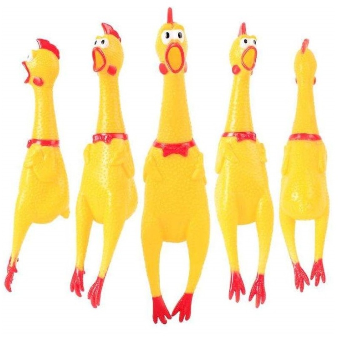Rubber Chicken squeeze shrilling screaming toy, Hobbies & Toys, Toys