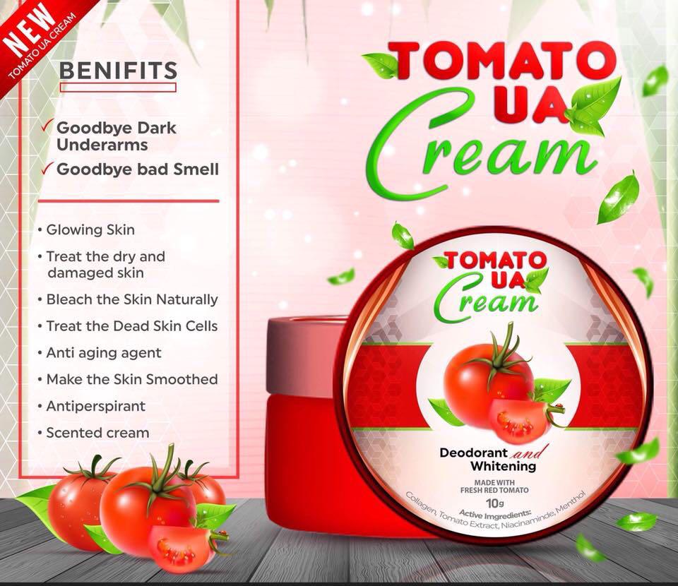 TOMATO UNDER ARM CREAM (Category: Face Care) located in Manila. Submitted by piamra (Listing ID 183668196, Image 1). Description: Deodorant & Whitening 100% Effective 10grms.