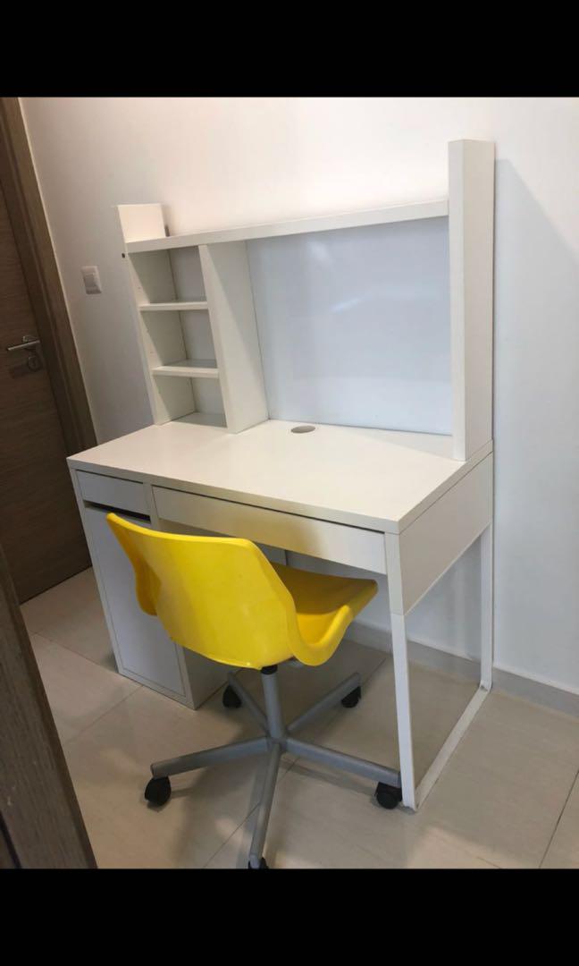 Used Ikea Computer Table and Chair, Furniture & Home Living, Furniture