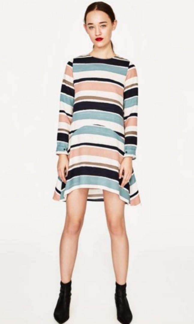 🍉🍍🍓ZARA Basic Collection Striped Dress 
