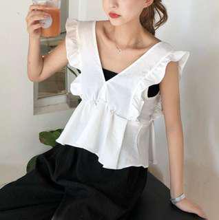 BNIP Cropped White Top One Size