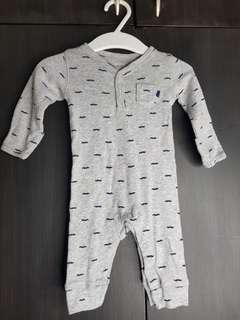Carter's newborn onesie blue mustache design