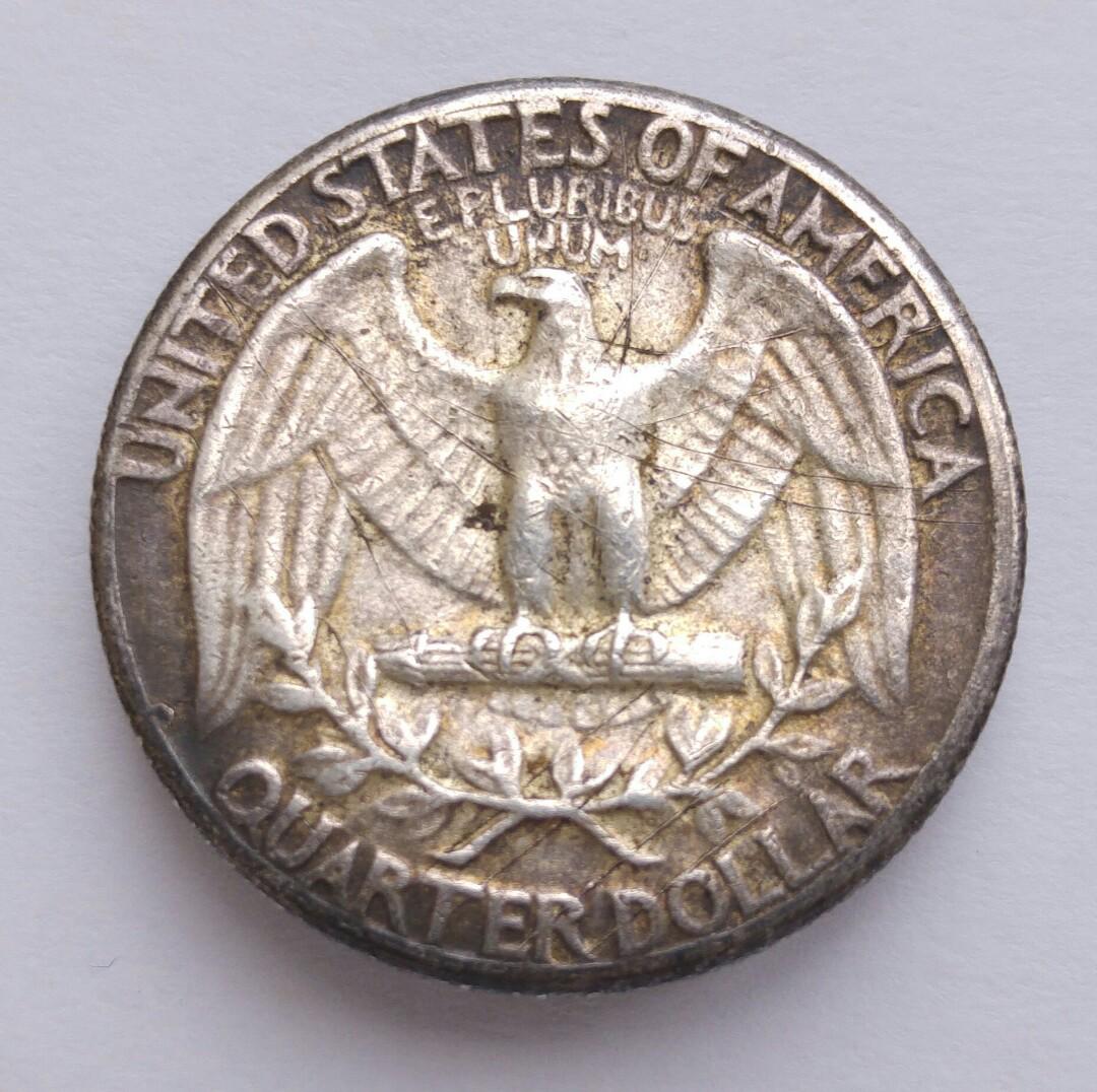 銀幣]1964年美國華盛頓25分美金銀幣一枚, 興趣及遊戲, 收藏品及紀念品, 錢幣- Carousell