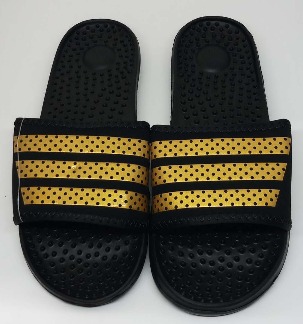 adidas slides black and gold