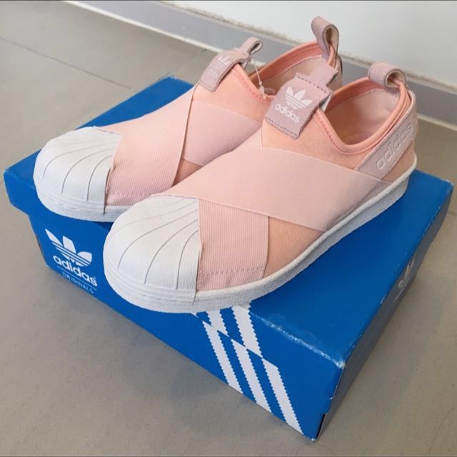 adidas superstar slip on pink