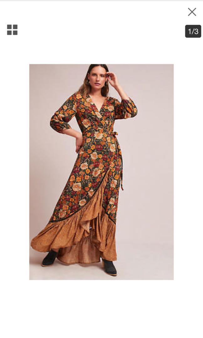 ANTHROPOLOGIE Farm Rio Madrid Wrap Maxi Dress Medium Women s Fashion Clothes on Carousell