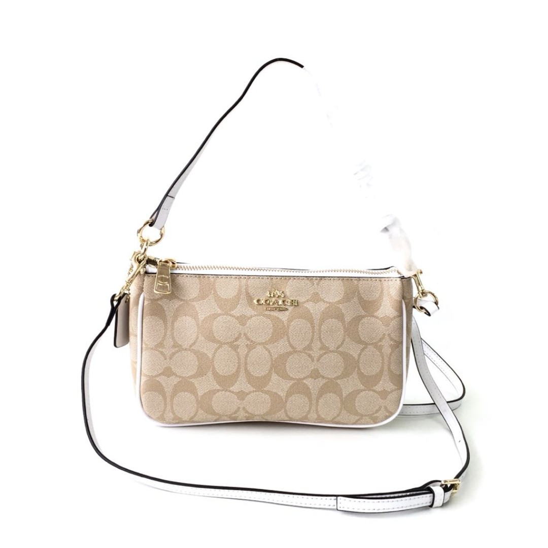 Coach signature top handle pouch shop