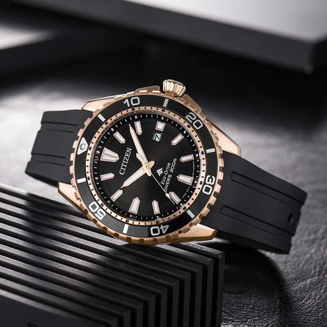 BNIB Citizen Promaster Marine Eco Drive Professional Diver s Rose Gold BN0193 17E Mens Watch