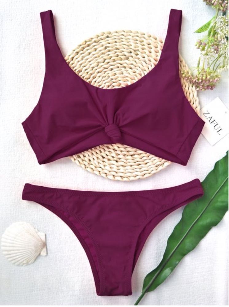 zaful maroon bikini