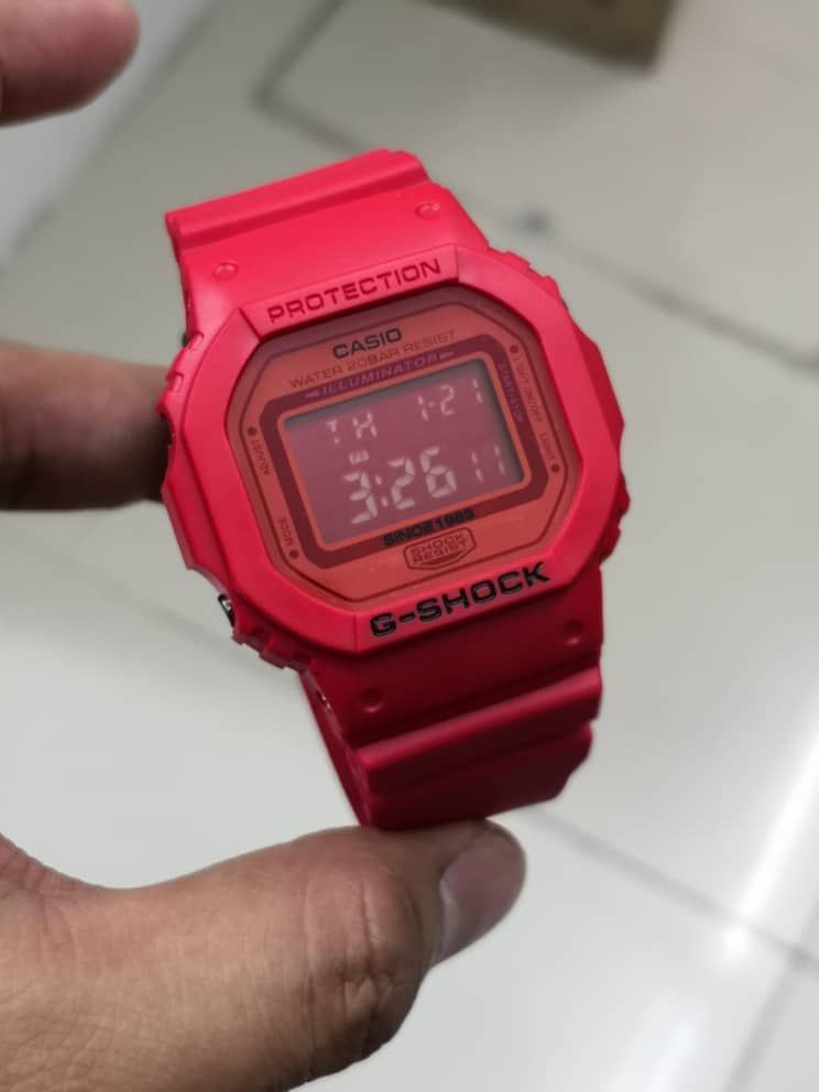 casio dw 5600 red