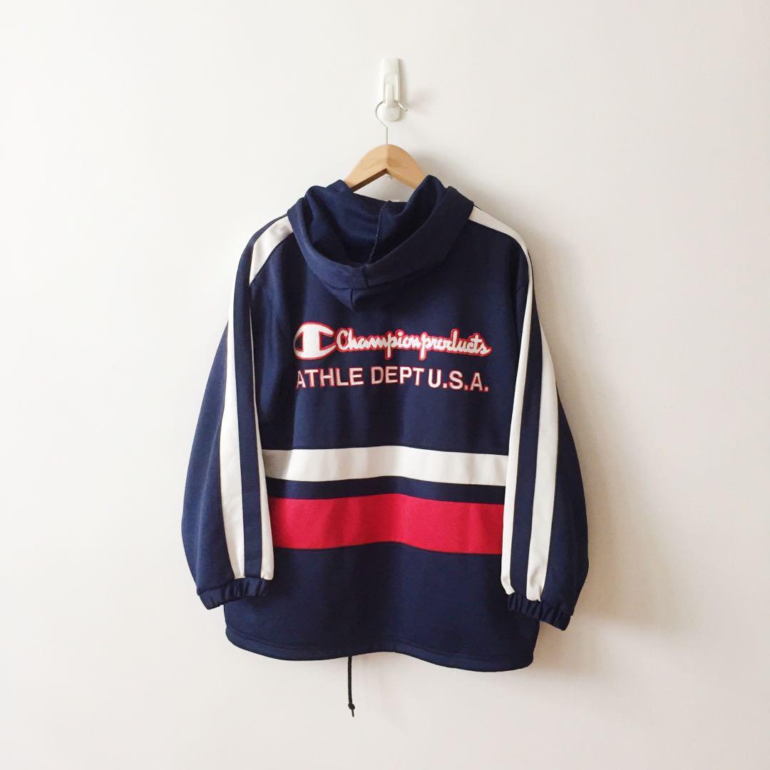 Champion Big Embroidery Logo Track Jacket Hoodie Men s Fashion