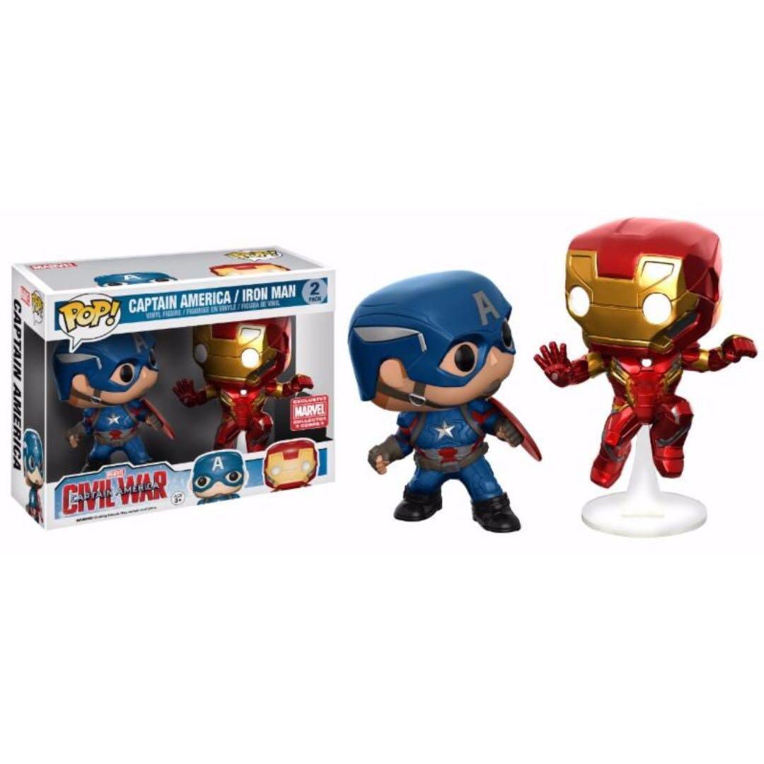 Funko Pop! Civil War Captain America & Iron Man Marvel Collector 