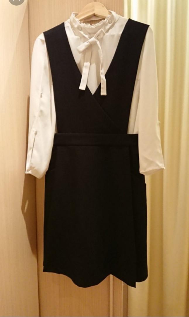 Pinafore dress hot sale with blouse