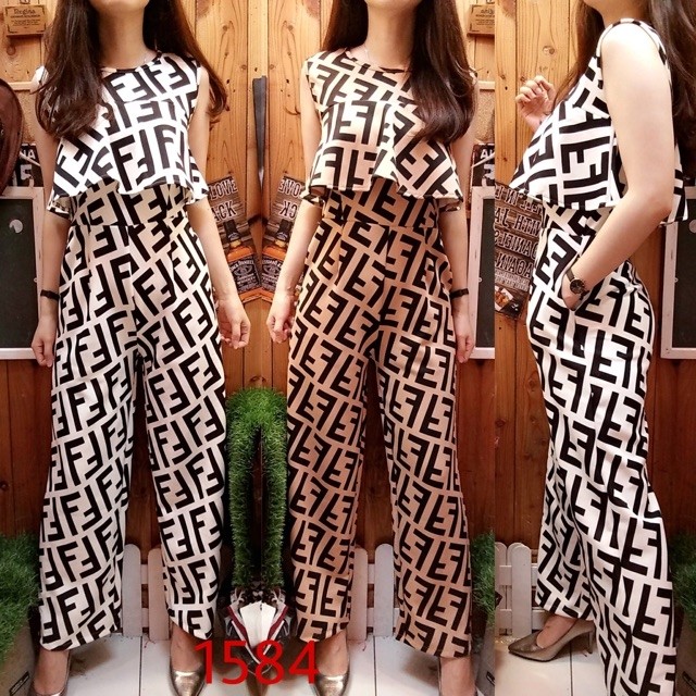 fendi logo jumpsuit